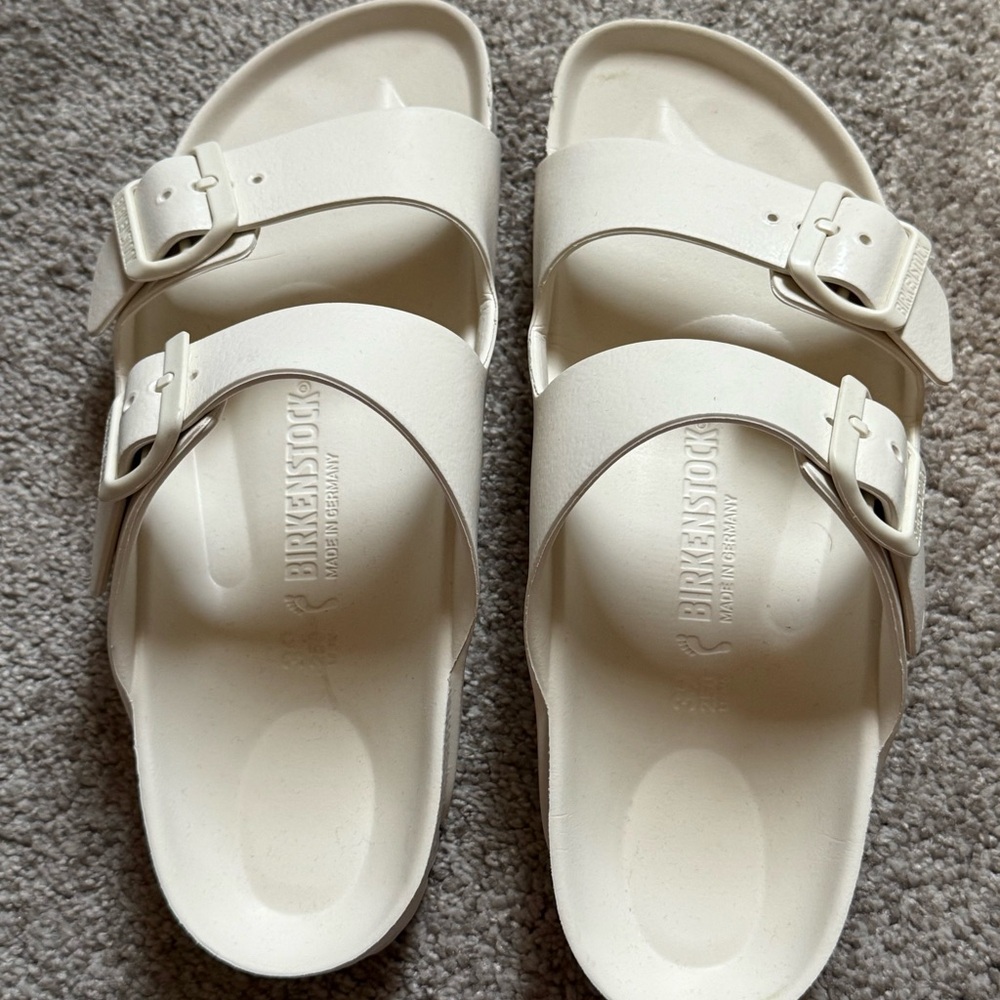 Birkenstock Eggshell (off white) EVA Two-Strap Sandals size 39
